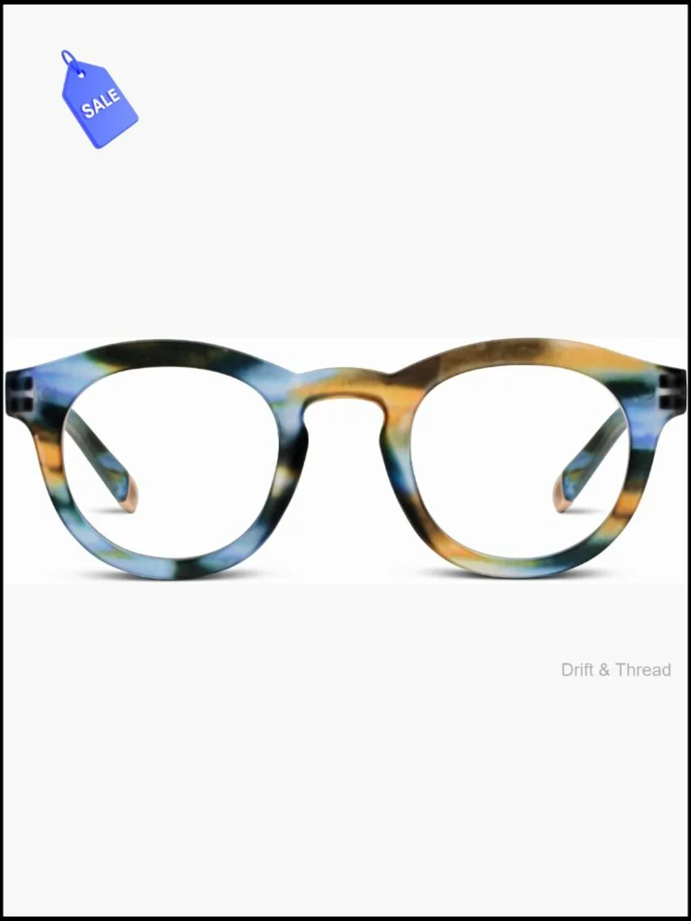 Women's Round Blue Light Blocking Reading Glasses with Spring Hinges